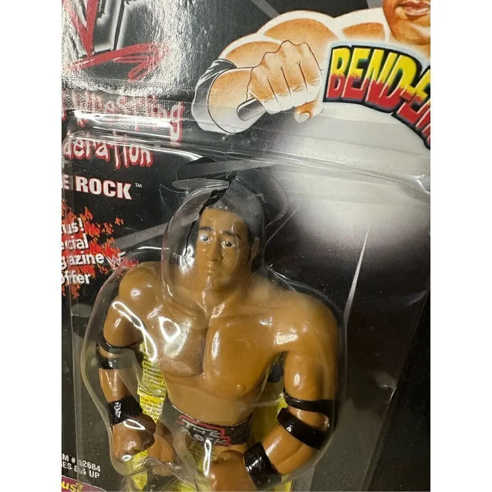 WWF WWE 1999 The Rock Justoys Series V Bend-Ems Wrestling Figure ITEM# 12684